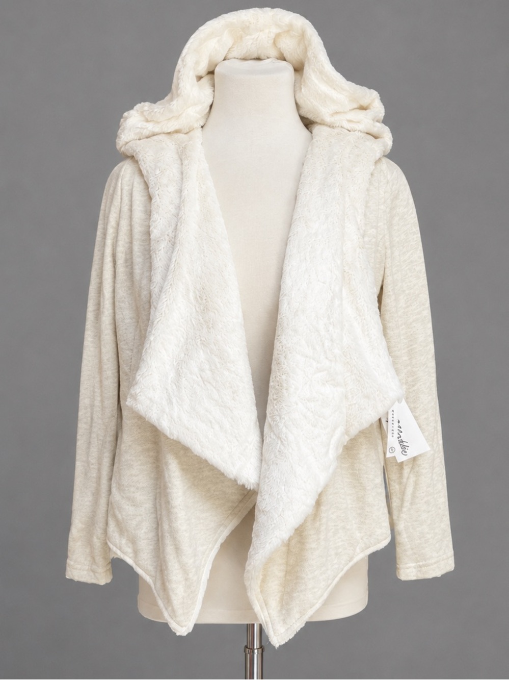 Maddie Cream Oatmeal Hoodie Junior XL Ladies S Hooded Layering Sweater J…
